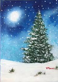 How to paint an artificial christmas tree a different color. Christmas Tree Painting Art Collectibles Painting Kromasol Com