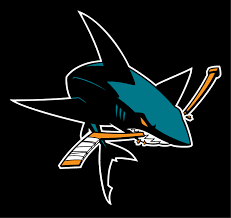 San Jse Sharks San Jose Sharks Jersey Logo 2008 Full Body Shark Logo On Black San Jose Sharks San Jose Sharks Jersey Hockey Logos