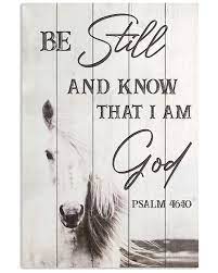 Amazon.com: Merchansite Be Still and Know That i am god Psalm 46 10 White  Horse Jesus Christ Poster Gift for Horse god Lovers Canvas: Posters & Prints