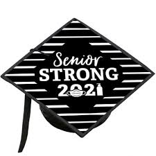 Congratulations class of 2021 black and white with graduation cap white ball with graduation cap, front view. Big Dot Of Happiness Senior Strong Class Of 2021 Graduation Cap Decorations Kit Grad Cap Cover Target