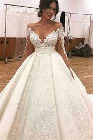Glamorous Long Sleevess Wedding Dresses Lace Ball Gown Bridal Gowns Wedding Dresses Lace Long Sleeve Wedding Dress Lace Wedding Dress Sleeves