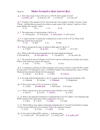 Posted on october 19, 2014 by mcfaddencd. Moles Formative Quiz Answer Key