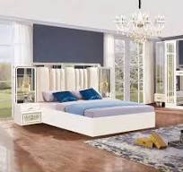Furnitur kamar tidur kualitas bagus, tempat tidur ganda dengan lemari untuk  furnitur rumah