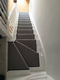 Cut and loop pile combines cut and uncut tufts to create a patterned surface that hides wear. Himalaya Carpets Stair Runner Installed In Harpenden Herts Carpets
