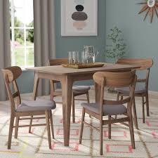 Yolanda 5 Piece Solid Wood Dining Set Solid Wood Dining Set Contemporary Dining Room Tables Dining Table Setting