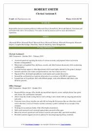 clerical assistant resume samples