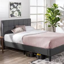 Zinus Lottie 42 Upholstered Platform Bed Frame Grey King Walmart Com Walmart Com