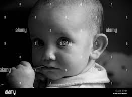 Baby at 9 months Black and White Stock Photos & Images