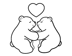 Dibujo De Osos Polares Enamorados Para Colorear Dibujos De Osos Dibujos De Animales Dibujos