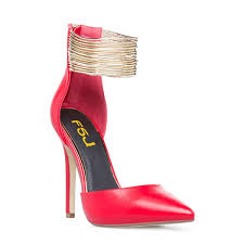 Check spelling or type a new query. Coral Red Gold Ankle Strap Heels Pointed Toe Stiletto Heels Pumps For Big Day Fsj