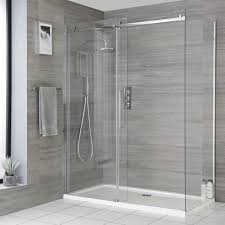 Milano Portland Frameless Sliding Door Shower Enclosure Choice Of Sizes And Side Panel