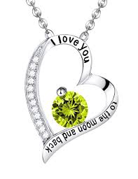 September Birthstone I Love You To The Moon And Back Sapphire Swarovski Jewelry G Silver Heart Necklace Heart Shaped Pendant Necklace Silver Dragonfly Necklace