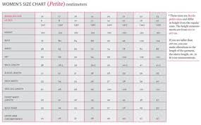 Burda Patterns Womens Petite Sizing Chart Cm Size Chart