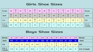 66 surprising boy and girl shoe size chart