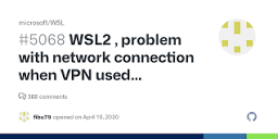WSL2 , problem with network connection when VPN used (PulseSecure ...