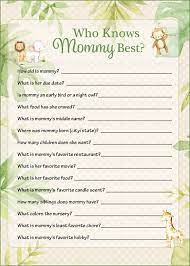 Who Knows Mommy Best Game Printable Download Safari Baby Shower Game B5003 In 2021 Safari Baby Shower Invitations Safari Baby Shower Boy Safari Baby Shower