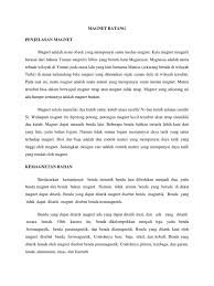 Hiasan kulkas yang bisa menempel itu disebut dengan magnet. Magnet Batang Pdf