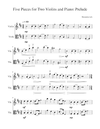 Download and print top quality valentine collection sheet music for two violins and piano. Five Pieces For Two Violins And Piano Prelude Sheet Music For Violin Viola String Duet Musescore Com