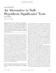 Educators and educational administrators typically use this writing for. Pdf An Alternative To Null Hypothesis Significance Tests