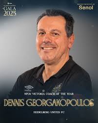 Heidelberg United's Dennis Georgakopoulos is the 2025 NPLW Coach of the  Year after guiding his side to the 2025 Premiership! 🏆#VFG25