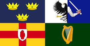 The predominantly white flag with the red hand is why tyrone's colours are white and red and derry are red. Languages Of Ireland Wikipedia