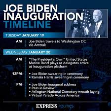 The fbi has warned of armed protests ahead of wednesday's inauguration. Joe Biden Inauguration Schedule Timeline Of Events For New Us President Ceremony World News Express Co Uk