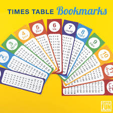 13 up to 24 multiplication times tables chart. Times Table Bookmarks The Craft Train