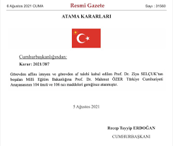 Istifa eden her bakan hizmet verdiği bakanlığın içinden geçip gitmiştir. Ziya Selcuk Istifa Etti Mahmut Ozer Yeni Milli Egitim Bakani Oldu Haberin Son Noktasi Gundeme Dair Tum Haber Basliklari Bu Platformda