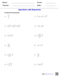 Algebra 1 Worksheets Exponents Worksheets Exponent Worksheets Exponents Word Problem Worksheets