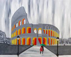 A Stroll By The Colosseum Brian Sloan Artist Fine Art Giclee Prints Italy Wall Art Colosseum