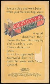 Colgate Ribbon Dental Cream Ad Card 1915 Dental Vintage Advertisements Colgate