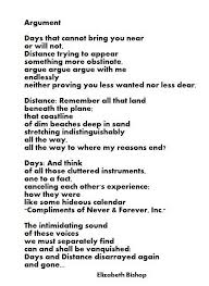 Argument Elizabeth Bishop Writing Poetry Poetry Elizabeth Bishop