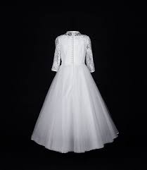 Long Sleeve Beaded Lace First Communion Dress Sophisticated Communion Dress With Fairytale Skirt Koko 8 Dresses First Communion Dresses Communion Dresses