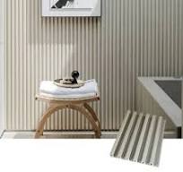Black Back Grooved WPC Wall Cladding Wood Grain PVC Fluted ...
