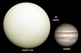 Covered in clouds, and has a big red spot that never moves, but no one knows why. Wasp 17 Wasp Planets