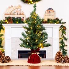 Tabletop ceramic decorated tree christmas trees. Bcp 26in Pre Lit Tabletop Christmas Tree W 35 Warm White Lights Green Jolash Pl