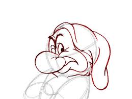 How To Draw Grumpy From The Seven Dwarfs Drawing Cartoon Faces Disney Character Sketches Grumpy Dwarf