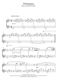 Ludovico Einaudi Primavera Partitions A Imprimer Partition Piano Partition Musicale