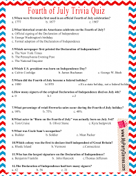 You do not need to use the trivia in the order given. Free Printable Usa Independence Day Trivia Quiz Printable Questions