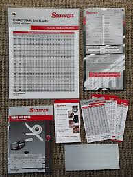 Starrett Tools Rules Band Saw Slide Chart Hole Saw Speeds Machinist Cards Ebay