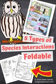 This Is A Foldable On The 5 Types Of Species Community Interactions It Covers Interspecific Competition Predation And S Types Of Species Interactive Species