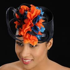 Blue And Orange Hat Fascinators