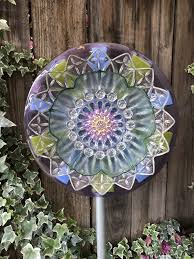 Glass Garden Art Glass Flower Plate Flower Vintage Glass Glass Garden Art Garden Art Diy Glass Garden Flowers