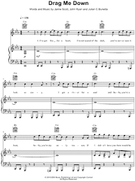 One Direction Drag Me Down Sheet Music In C Minor Transposable Download Print Sku Mn0153727