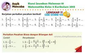 Kunci jawaban mtk kls 5 hal 100. Lengkap Kunci Jawaban Halaman 19 Matematika Kelas 5 Kurikulum 2013 Simple News Kunci Jawaban Lengkap Terbaru