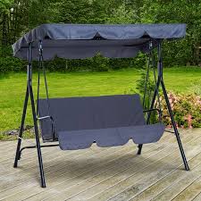 And whether your style is contemporary, classic, or somewhere in between, we've found the diy porch swing that'll look great as your newest piece of outdoor decor. Metal 3 Seater Outdoor Patio Swing With Canopy Cushioned Garden Lounger Grey Walmart Canada