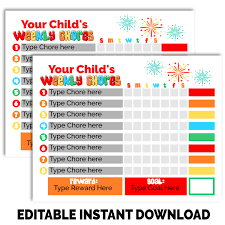 weekly chore chart