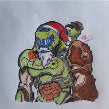 Doom Community On Instagram Rip Tear Until Christmas Is Done Art By Ramzebu Draws Doometernal Christmas Doom Doom Game Drawings
