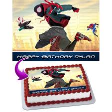 Explore willi probst bakery's photos on flickr. Spiderman Into The Spider Verse Edible Cake Image Topper Personalized Picture 1 4 Sheet 8 X10 5 Walmart Com Walmart Com