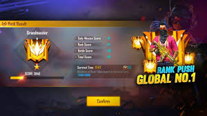 A few dozen players are dropped on a huge map, and their goal is to obtain equipment and the higher the rank, the higher the challenge can get as there will be more experienced players fighting there. Push Top 1 Global Player Grandmaster Score 3800 Garena Free Fire Live Youtube